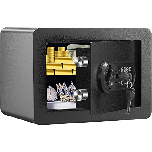 VEVOR Safe, 0.5 Cubic Feet Home Safe, Steel Security Safe with Digital Keypad and 2 Keys, Wall-Mounted Cabinet Safe Protect Cash