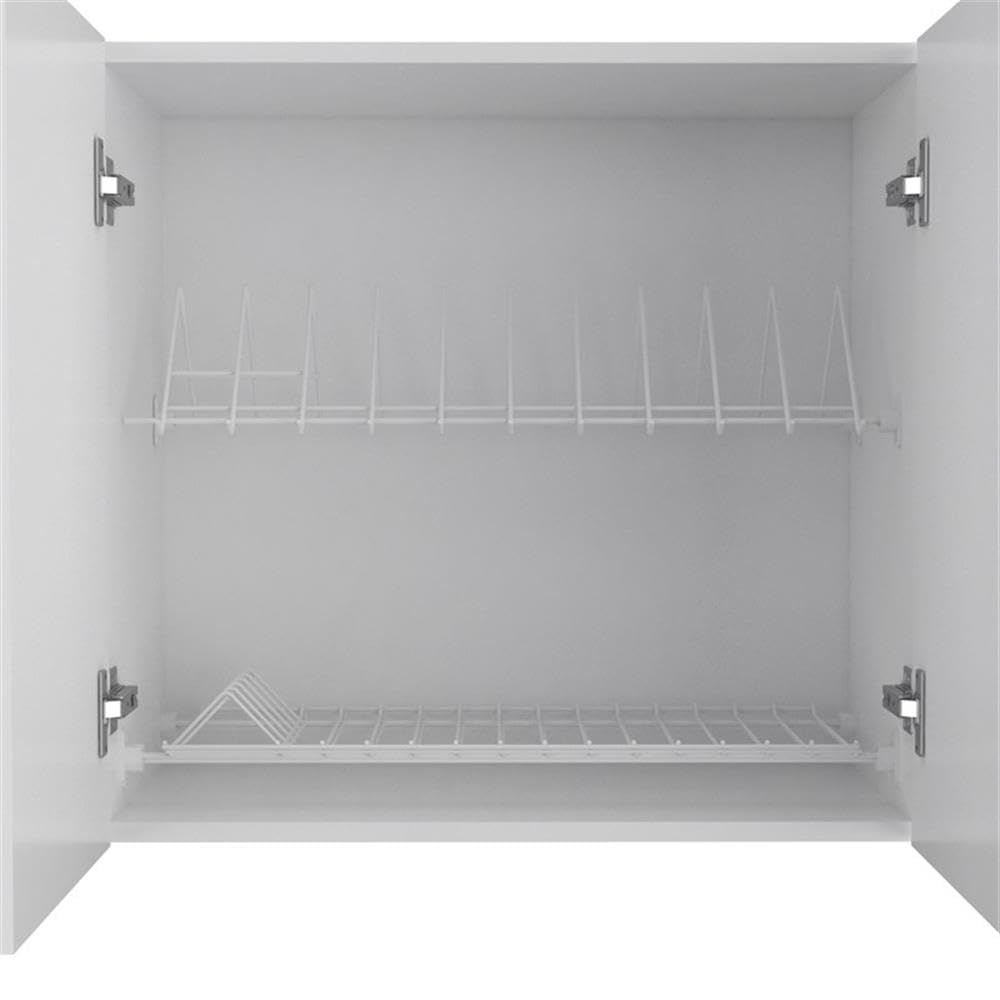 Tuhome Portofino 150 Wall Cabinet, Double Door, Two External Shelves, Two Interior Shelves -White