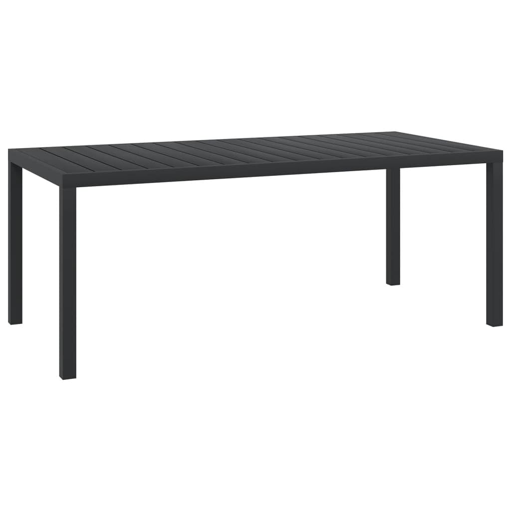 vidaXL Weather-Resistant Garden Terrace Patio Table – Durable, Easy-to-Assemble Black Outdoor Table with WPC Top and Powder-Coated Aluminum Frame – 72.&quot;x35.4&quot;x29.1&quot;