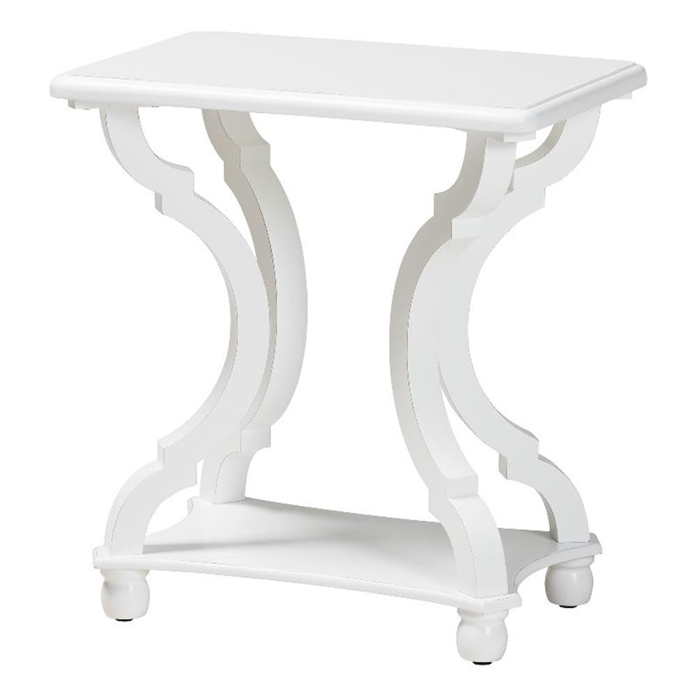 Baxton Studio Cianna Classic and Traditional White Wood End Table White/Wood