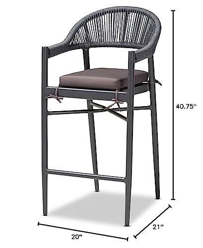 Baxton Studio Wendell Outdoor Bar Stool - Thumbnail 3