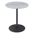 Lilola Home Circa End Table with Gray Marble Textured Glass Top