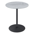 Lilola Home Circa End Table with Gray Marble Textured Glass Top