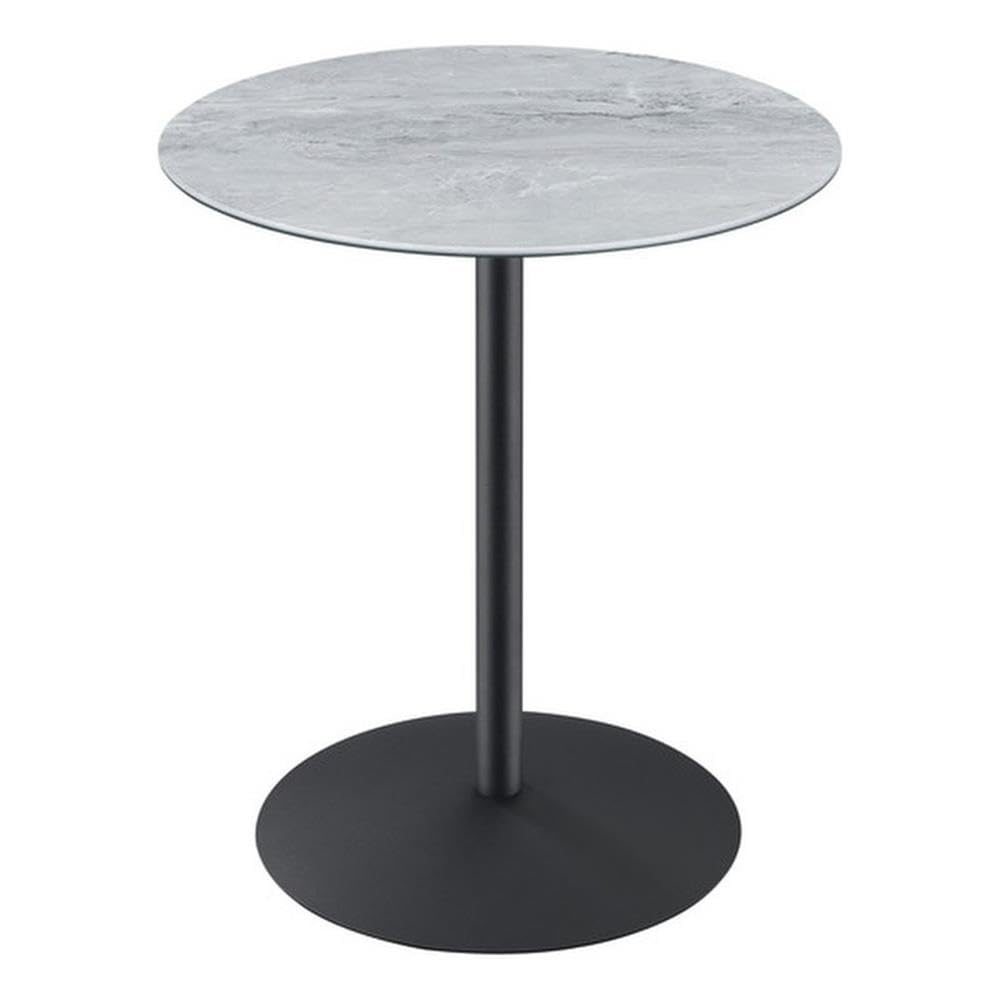 Lilola Home Circa End Table with Gray Marble Textured Glass Top