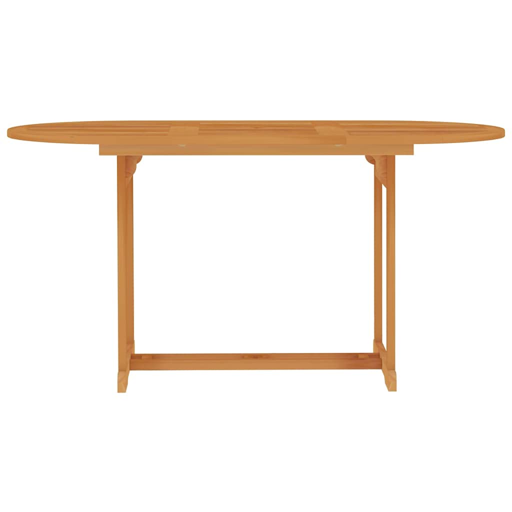 vidaXL 7-Piece Outdoor Patio Dining Set with Cushions | Solid Teak Wood | Adjustable Backrest | Foldable Design | Cream White Cushions