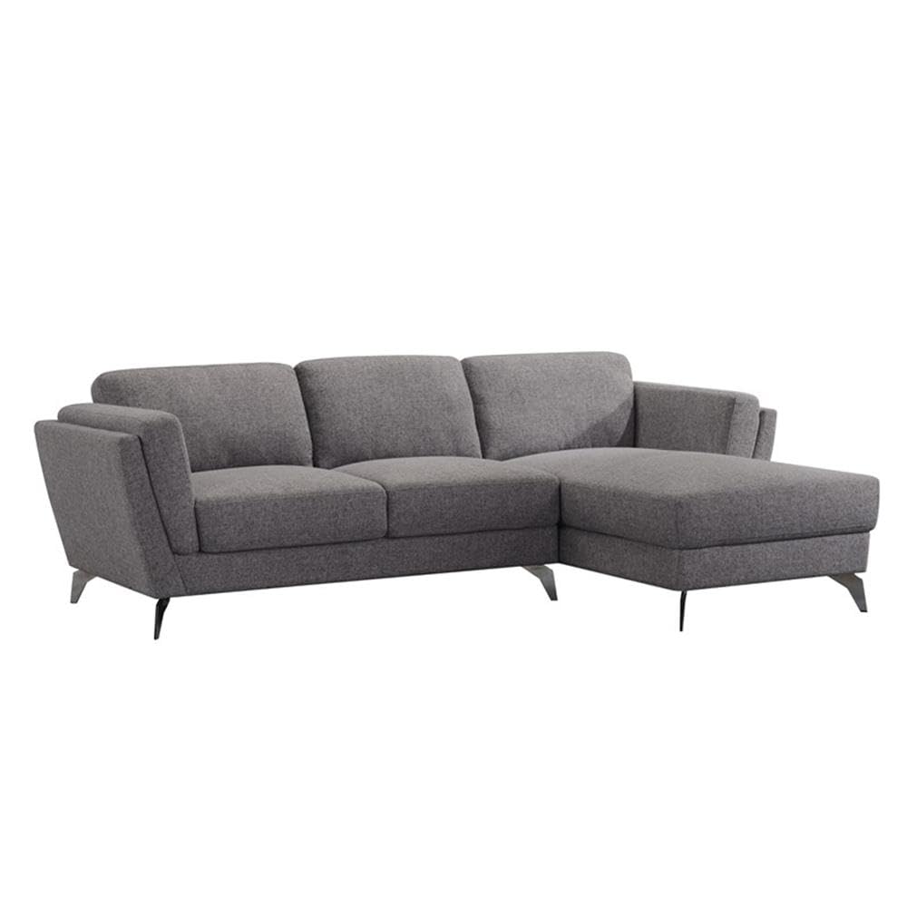 Acme Beckett Fabric L-Shaped Sectional Sofa in Gray