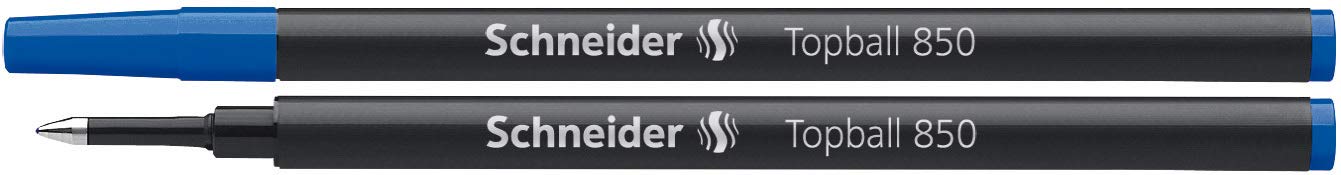 Schneider Topball 850 Rollerball Refill, 0.5 Mm, European Size, Blue Ink, Box Of 10 Refills (8503)
