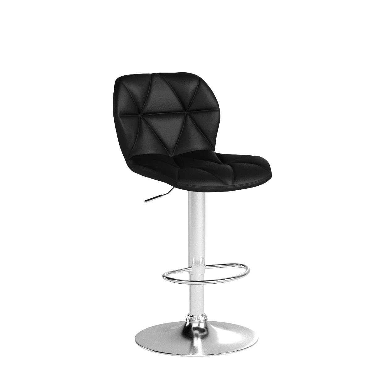 Yaheetech Bar Stools Set Of 2, Modern Adjustable Kitchen Island Chairs, Black Pu Leather Swivel Counter Stools For Bar, Kitchen Counter, Black