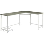 Acme Bambina Wooden Top Computer Desk with Computer Holder in Gray and White