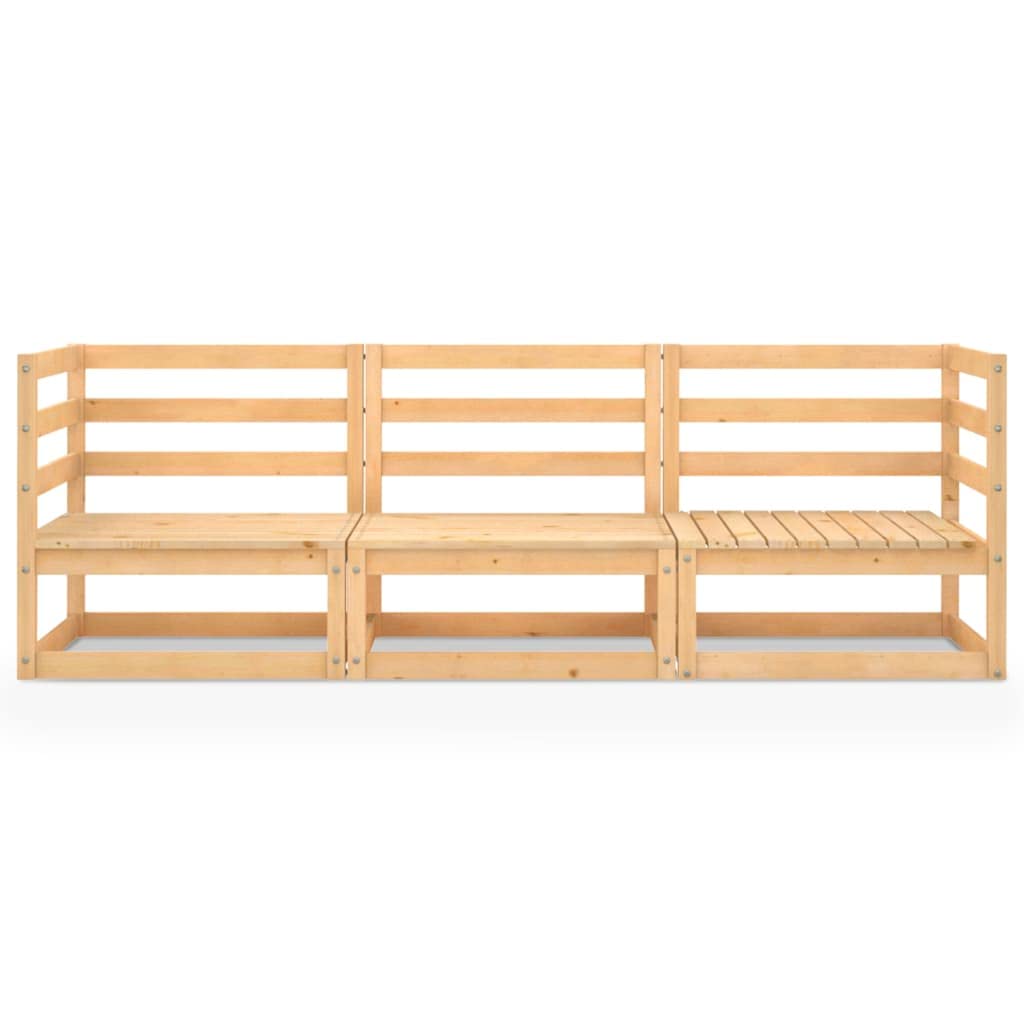 vidaXL Solid Pine Wood 3 Seater Garden Sofa Patio Sofa Outdoor Patio Furniture Outdoor Patio Sofa
