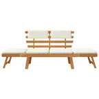vidaXL Garden Bench with Cushions 2-in-1 74.8¡± Solid Acacia Wood