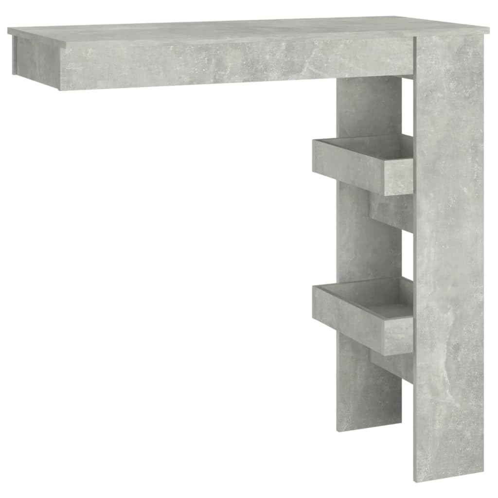 Vidaxl Contemporary Wall Bar Table - Concrete Gray - Durable Engineered Wood - Easy Assembly - Compact Design - 40.2&quot;X17.7&quot;X40.7&quot;