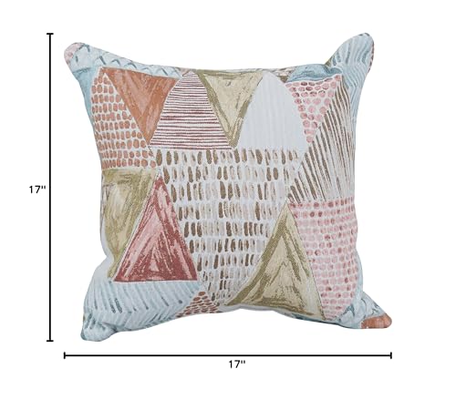 Blazing Needles Square Polyester Jacquard Throw Pillows, 17&quot;, Kandafrt Blush 2 Count