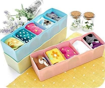Musvuza Underwear Innerwear Socks Undergarments Storage Drawer Organiser (Pack Of 2, Multicolor)