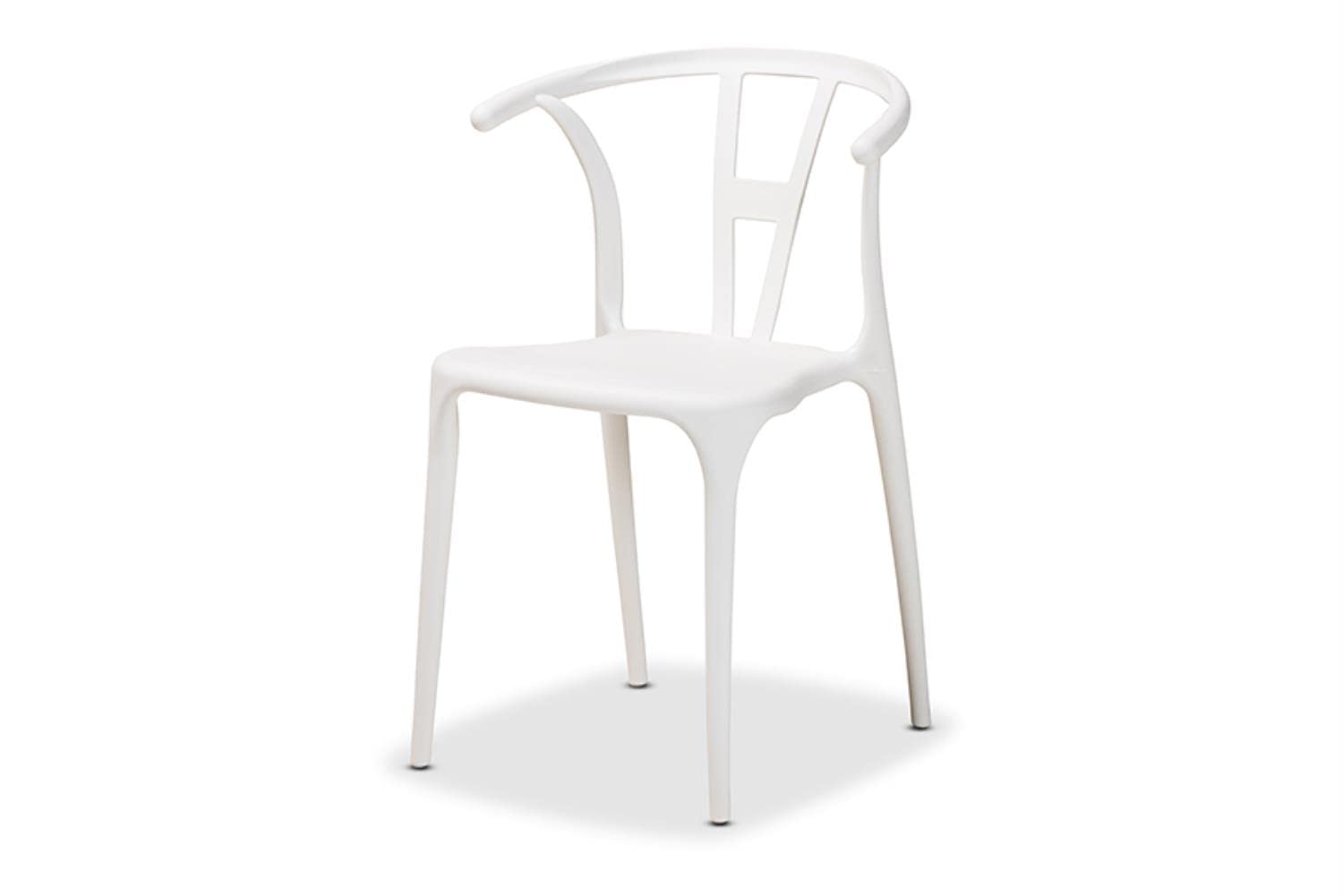 Baxton Studio Warner Modern and Contemporary White Plastic 4-Piece Dining Chair Set