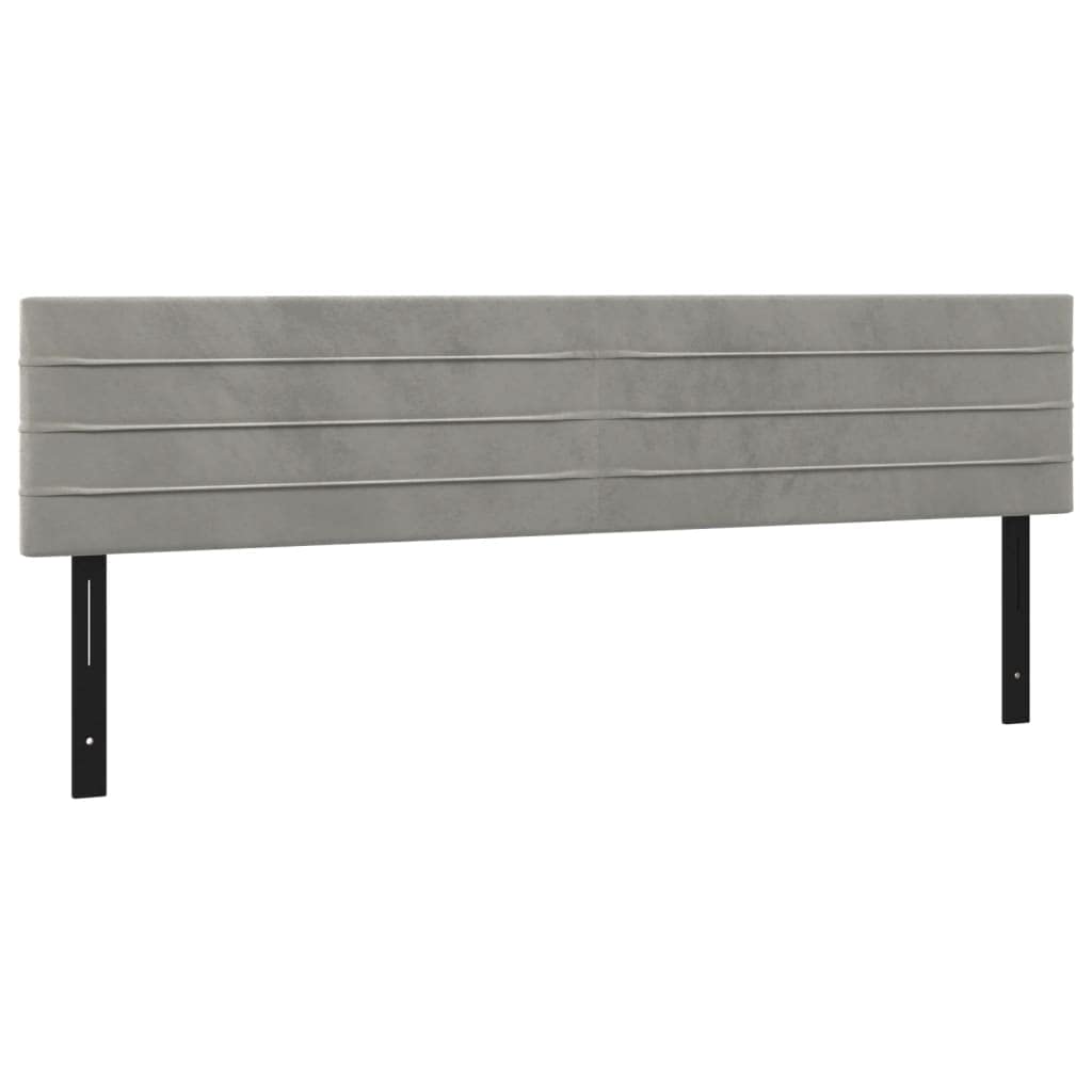 Vidaxl Led Headboard, Upholstered Headboard For Bed Home, Bed Headboard With Led Light, Bedroom Furniture, Light Gray 78.7"X2"X30.7"/34.6" Velvet