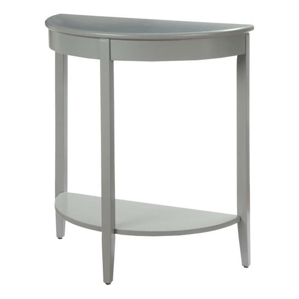 Acme Justino Wooden Console Table with Bottom Shelf in Gray