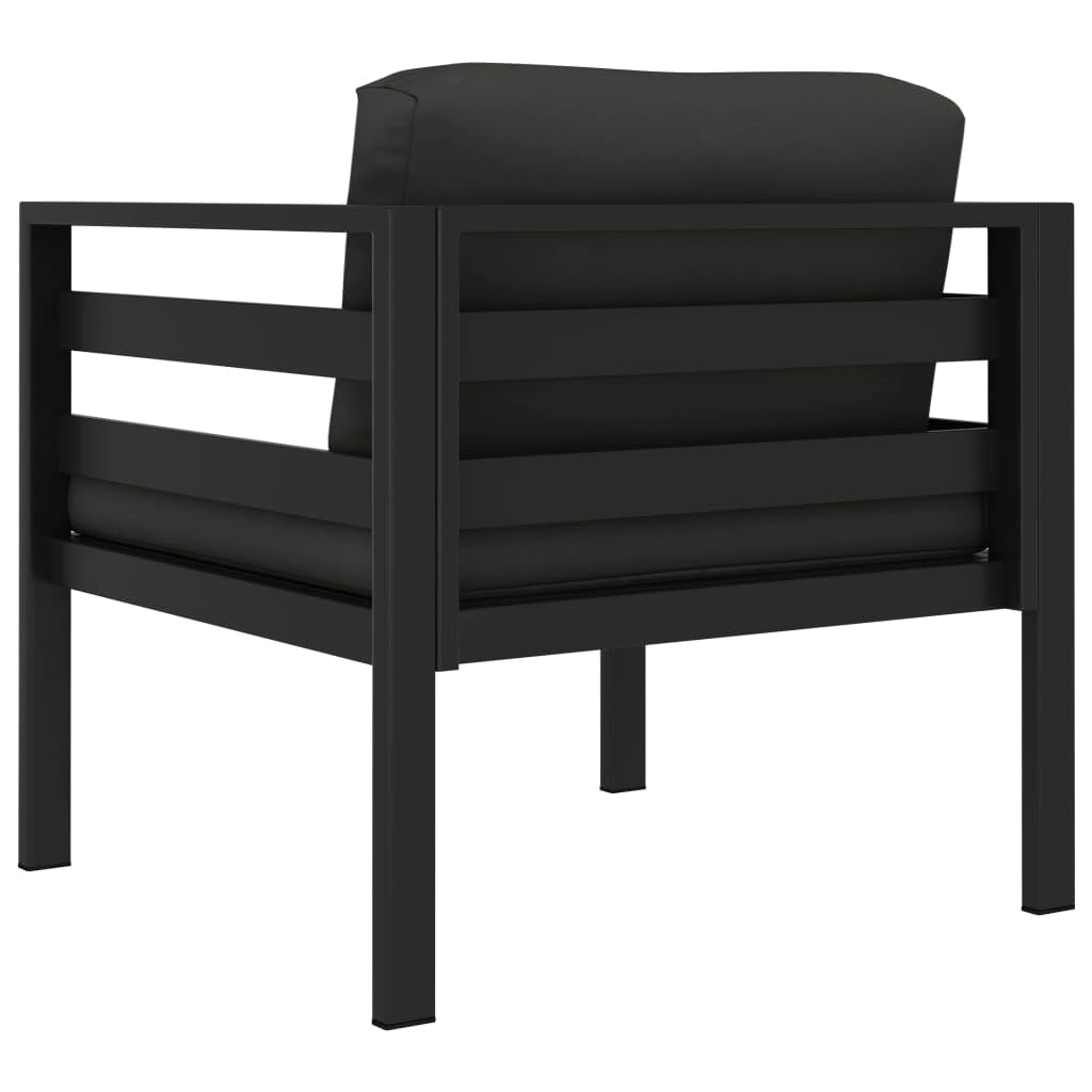 vidaXL Aluminum Single Sofa with Cushions - Versatile Patio Sofa for Indoor and Outdoor Usage - Weather Resistant, Lightweight and Configurable
