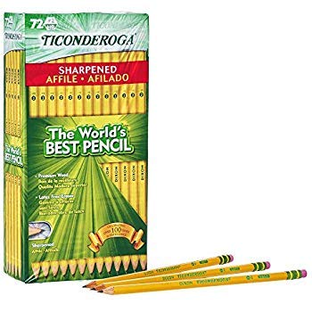 6 X 12 Pack Dixon Ticonderoga #2 Pencils Pre-Sharpened (72 Pencils)