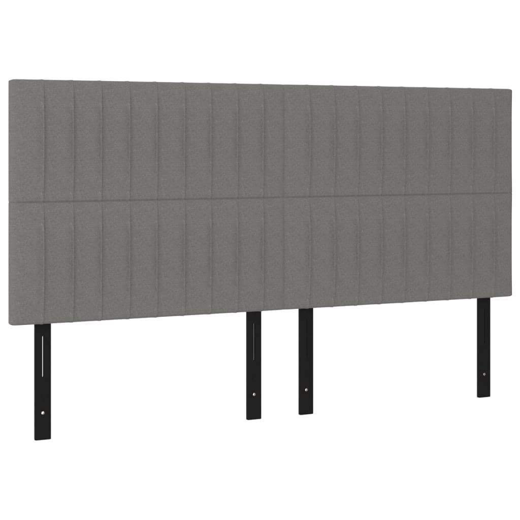 Vidaxl 4X Headboards Home Indoor Bed Accessory Bedroom Upholstered Headboard Bed Header Furniture Dark Gray 39.4"X2"X30.7"/34.6" Fabric