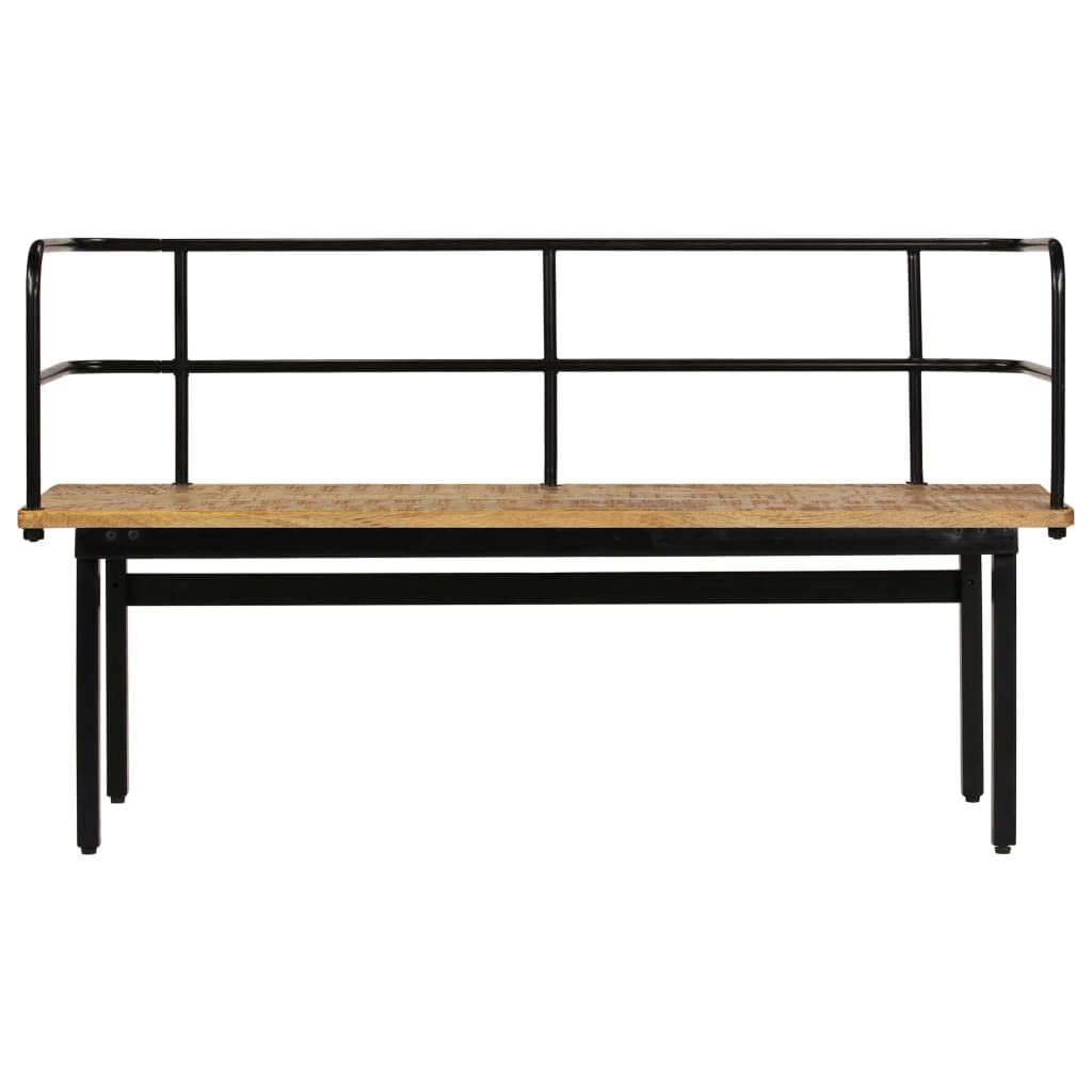Vidaxl Bench, Entryway Bench, Hall Bench, Bedroom Bench For Living Room Dining Room Doorway Hallway, Industrial, Solid Mango Wood Iron Frame