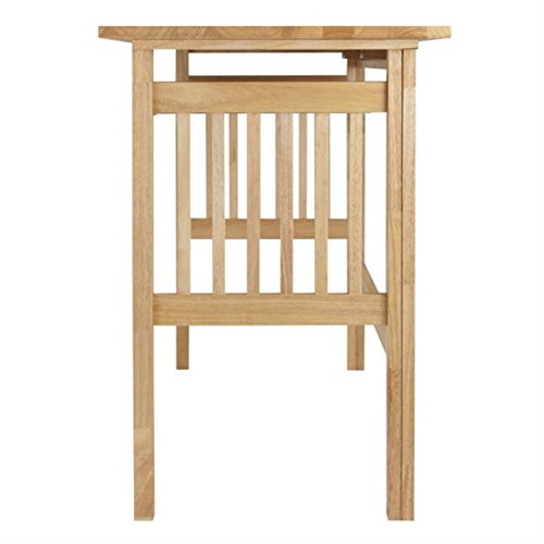 Ergode Mission Foldable Desk - Natural Wood Finish | Spacious 40' W x 20' D Desktop | Portable & Durable | Keyboard Tray | Easy Assembly | Supports up to 50 lbs. | Compact & Lightweight