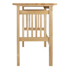 Ergode Mission Foldable Desk - Natural Wood Finish | Spacious 40' W x 20' D Desktop | Portable & Durable | Keyboard Tray | Easy Assembly | Supports up to 50 lbs. | Compact & Lightweight