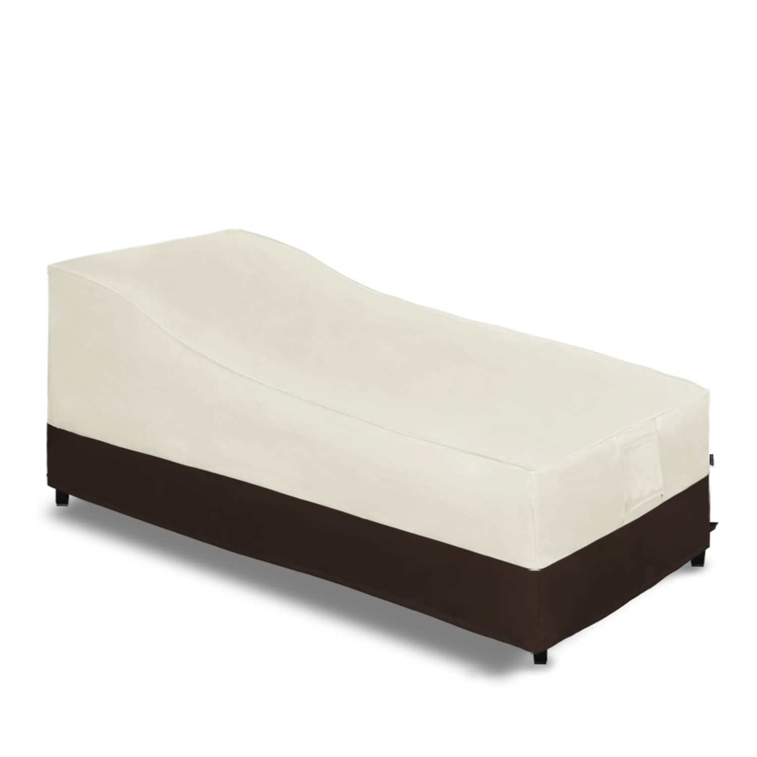 Easy-Going Waterproof Outdoor Chaise Lounge Cover, Heavy Duty Patio Lounge Chair Cover, Windproof Outdoor Furniture Cover With Air Vent 1 Pack-84Wx34Dx32H Inch, Gray/Dark Gray