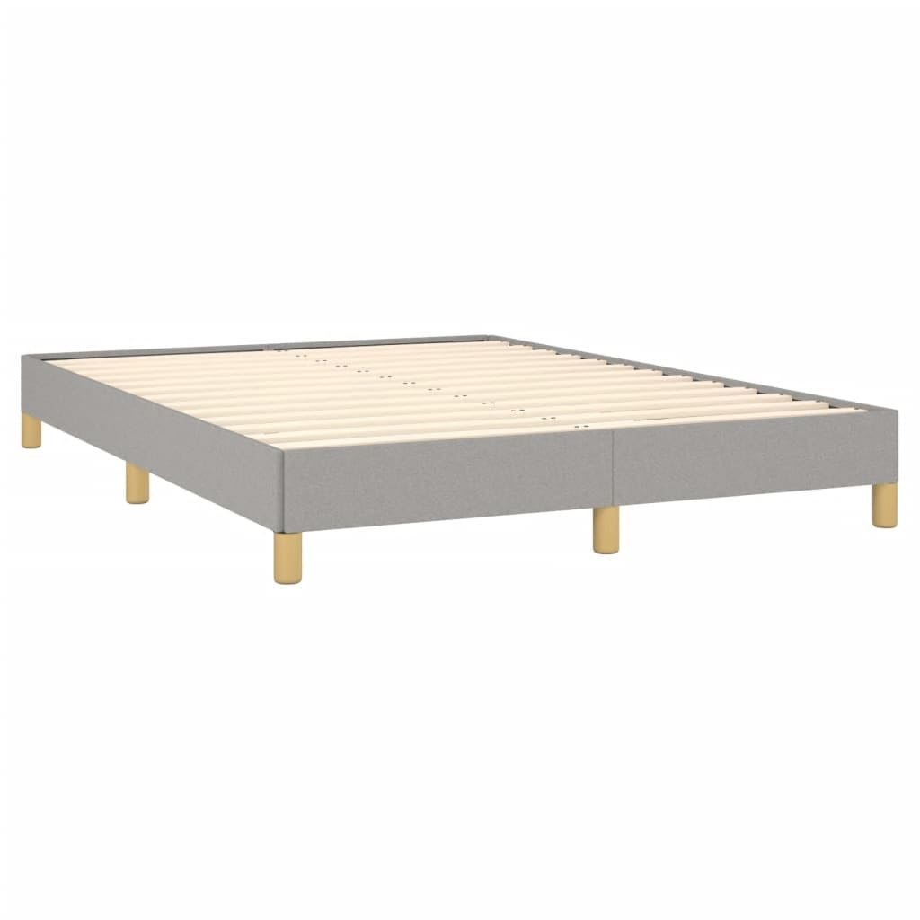 Vidaxl Full Bed Frame In Light Gray - Modern, Durable Fabric Upholstered Bed With Plywood And Engineered Wood Construction, Suitable For 53.9&quot;X74.8&quot; Mattress Size
