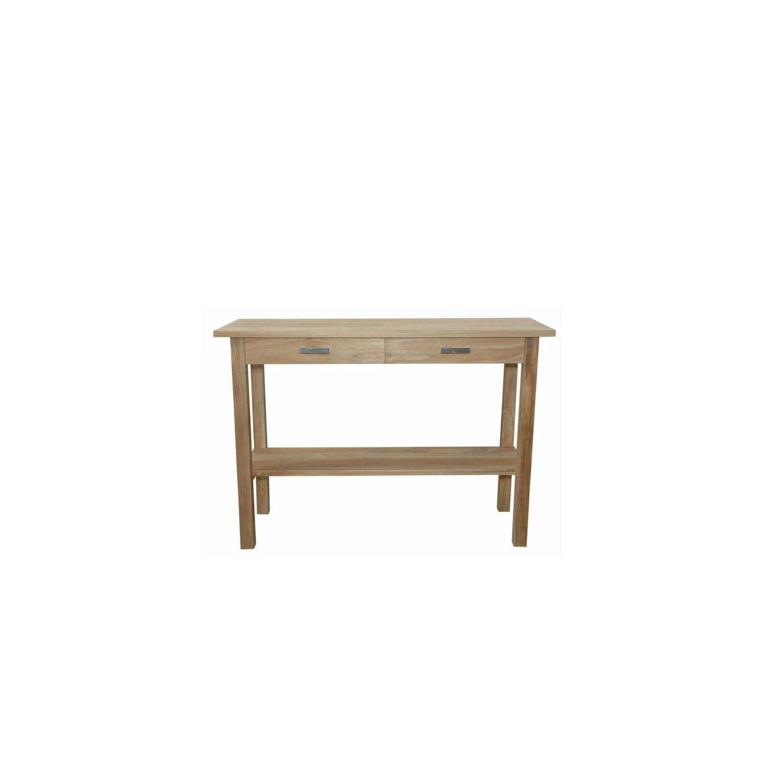Anderson Teak Rectangular Serving Table with Two Drawers and One Shelf