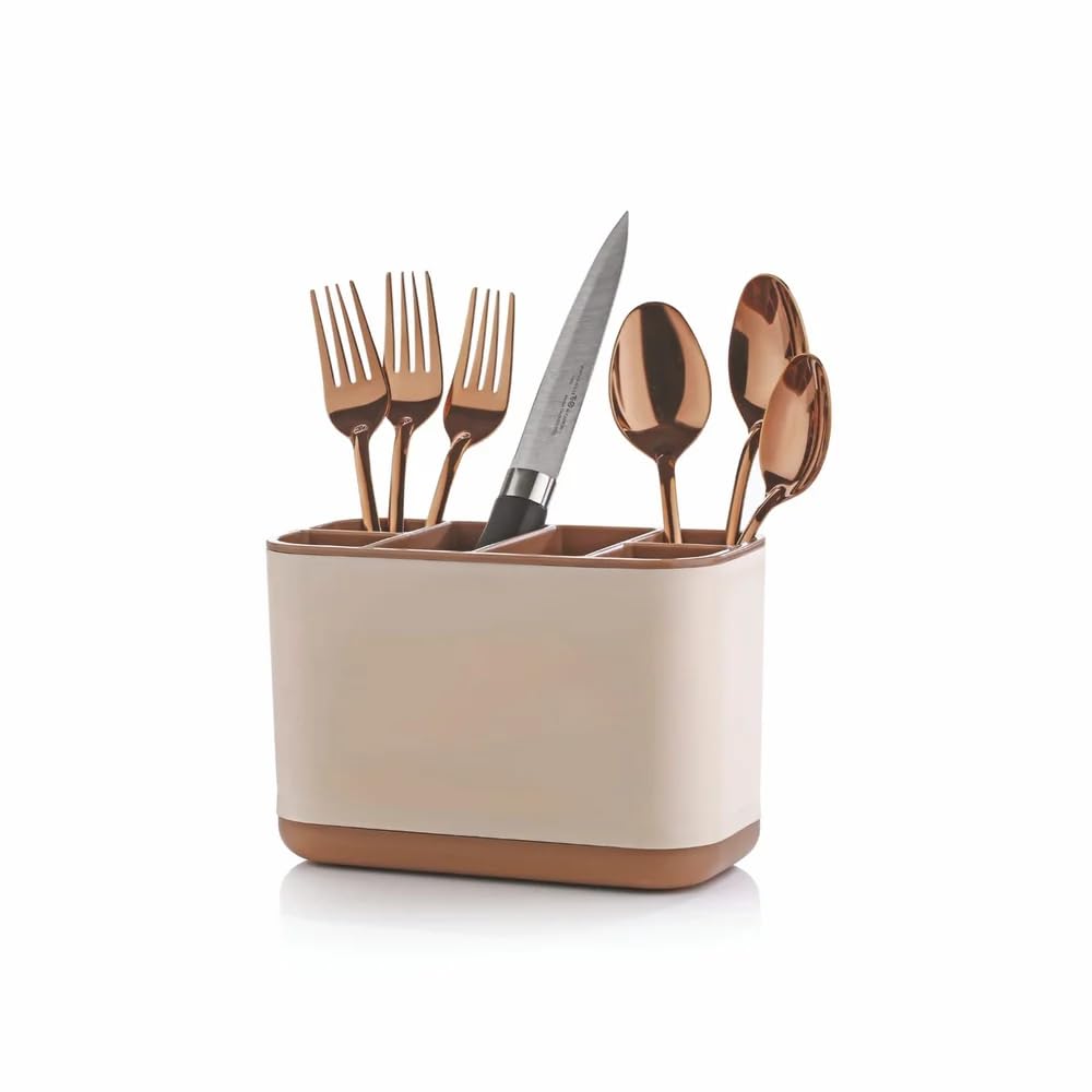 Ahina MultiPurpose Organiser Holder for Toothbrush, Makeup Brushes and Cutlery, MultiCompartment,Random Color Will be Sent Pac