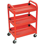 Luxor Compact Adjustable Height Three Shelves Multimedia Utility Cart