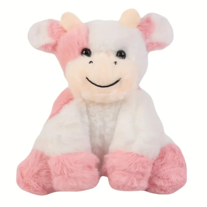 Unsnurnoch Adorable Plush Cow Toy Floppy Dairy Cattle Soft Stuffed Animal,Soft Kawaii Plushies Cuddle Pillow, Cute Plushies Birt