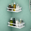DXDT Wall Mounted Bathroom Shelf, White, Set of 2, No Drilling Storage Rack for Shampoo and Toiletries