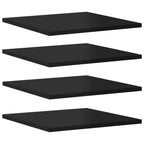 vidaXL High-Gloss Black Bookshelf Boards 8-Piece Set, 15.7x15.7x0.6, Engineered Wood, Easy-Clean, Perfect for Additional Storage