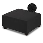 NeColorLife Square Ottoman Cover Velvet Storage Ottoman Slipcover Thick Stretchable Footrest Stool Covers with Elastic Band for 