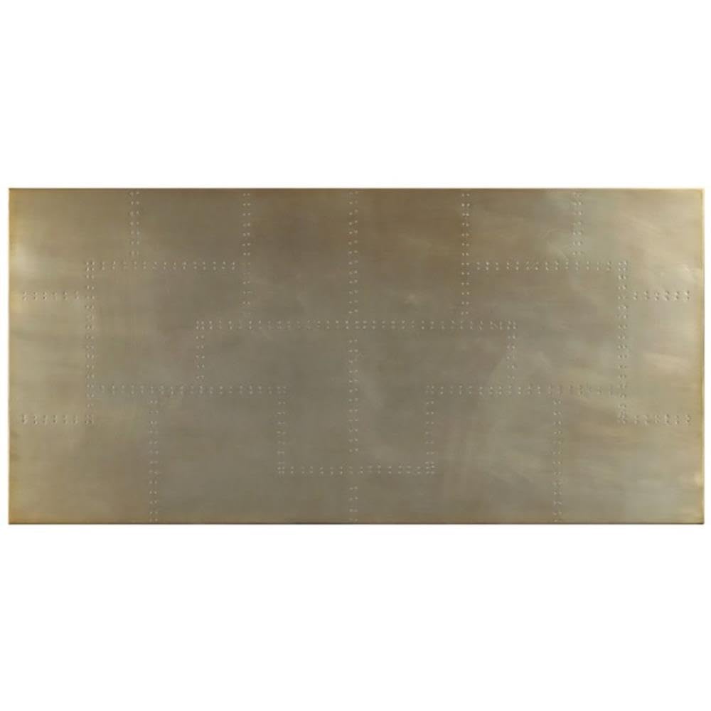 Acme Jennavieve Rectangle Writing Desk with Metal Base in Gold Aluminum