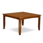 East West Furniture PFML7-SBR-C 7 Piece Dining Table Set Consist of a Square Dining Room Table with Butterfly Leaf and 6 Linen Fabric Upholstered Chairs, 54x54 Inch, Saddle Brown