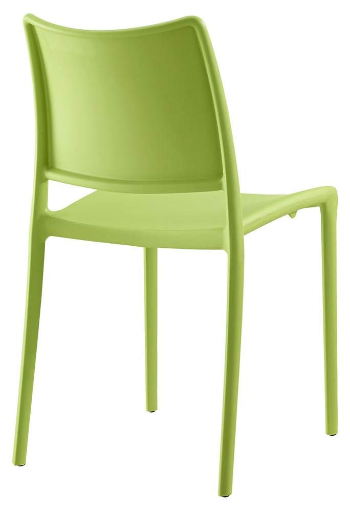 Modway Hipster Contemporary Modern Molded Plastic Stacking Two Dining Chairs in Green