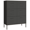 vidaXL Anthracite Drawer Cabinet - Industrial-Style Steel Storage Unit with 6 Drawers, Fully Extendable - Compact and Easy to Clean – 31.5"x13.8"x40"