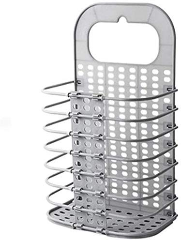LASALE Plastic Laundry Hamper Basket Bag for Dirty Clothes Wall Mounted Hanging Foldable Laundry storage Basket for Bathroom, Be