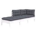 vidaXL Solid Wood Pine Patio Lounge Set 3 Piece with Cushions Garden Outdoor Lawn Yard Terrace Balcony Wooden Seat Seating Sofa Chair Furniture