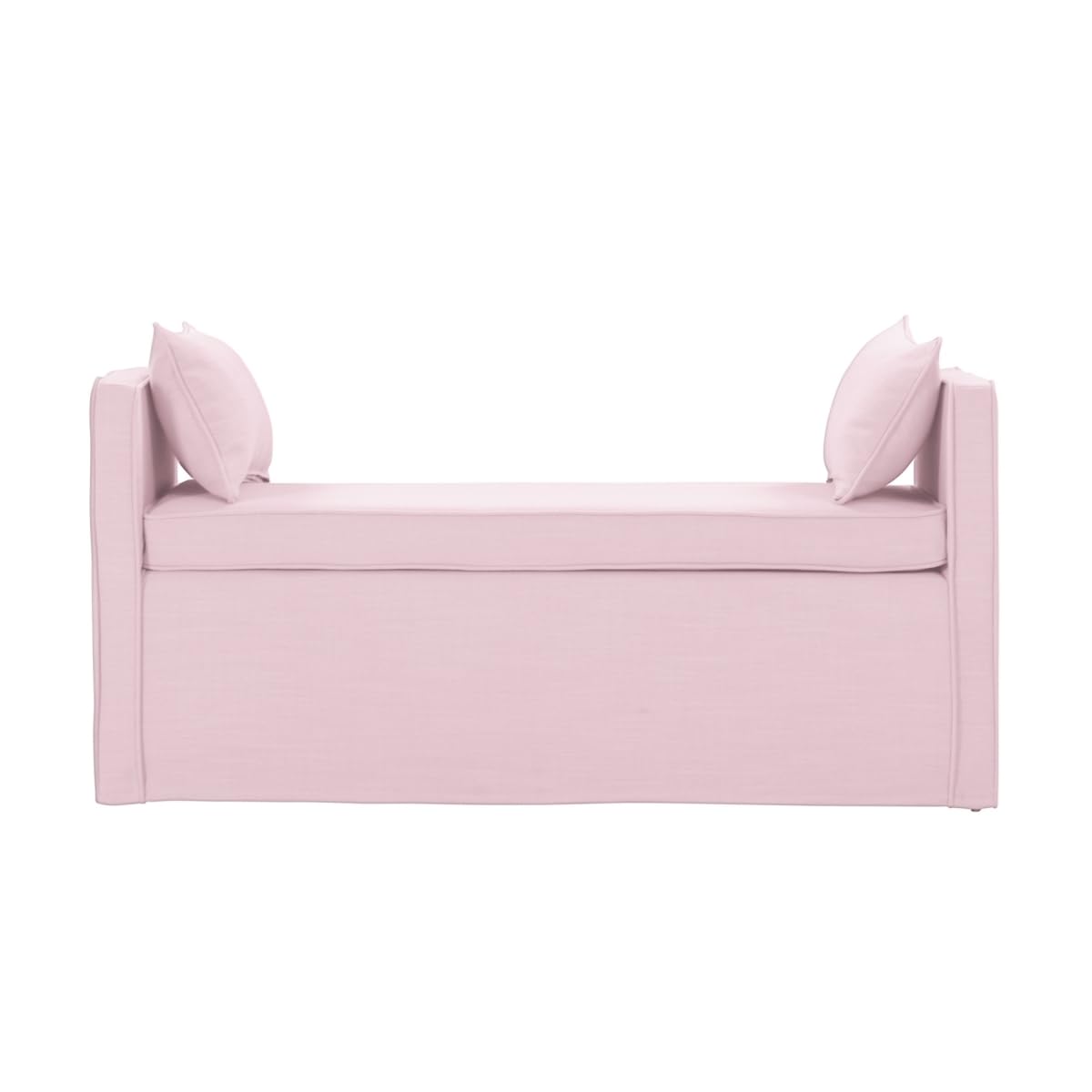 HomeRoots 490981 24.8 x 19.3 x 52.8 in. Light Pink & Black Upholstered Upholstery Bedroom Bench