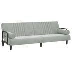 vidaXL Elegant Light Gray Velvet Sofa Bed with Armrests - Versatile and Durable Sleeper Sofa - Stylish Modern Design - 100% Polyester Velvet, Foam Filling, and Plywood.