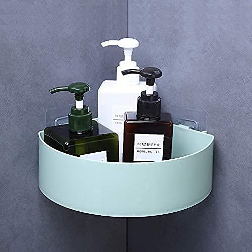 Arto ABS Heavy Plastic Multipurpose Kitchen Bathroom Wall Holder Storage Rack Corner Shelf with Magic Strong Sticker Pair