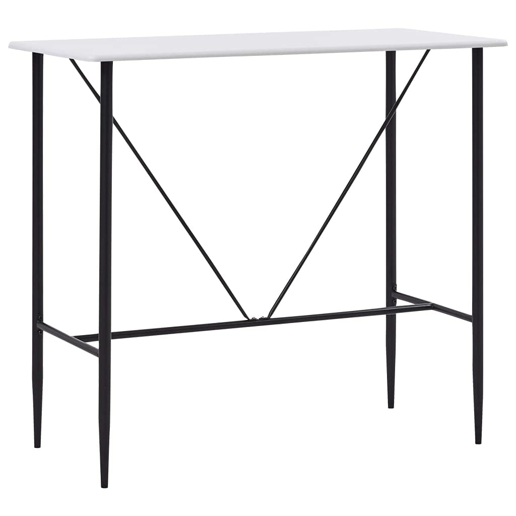 vidaXL Bar Table Indoor Outdoor Rectangular Kitchen Dining Room Bistro Counter Tea Coffee Table Stand Furniture White 47.2&quot;x23.6&quot;x43.3&quot; MDF