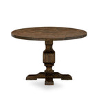 East West Furniture IR3-07-TP Irving Dining Room Table - a Round Solid Wood Table Top with Pedestal Base, 48x48 Inch, Distressed Jacobean