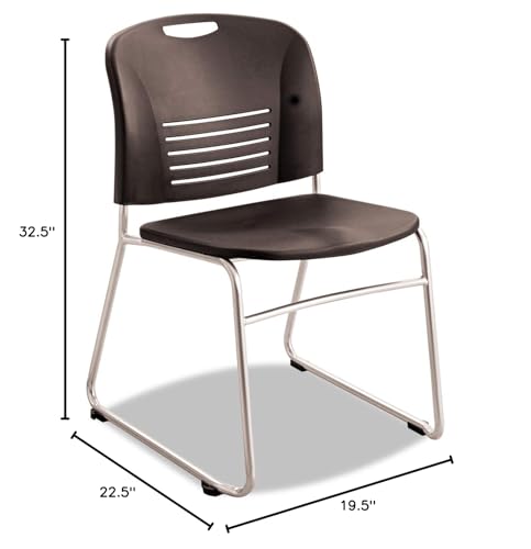 Safco 4292Bl Vy Series Stack Chairs Plastic Back/Seat Sled Base Black 2/Carton