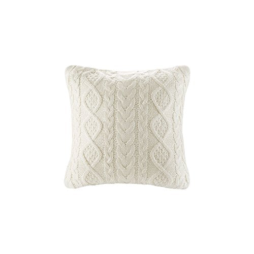Decorative Knit Throw Pillow Cover Chiristmas Farmhouse Sweater Square Warm Cushion Cover For Couch, Bed, Home Accent Decor (Cre