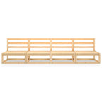 vidaXL Solid Pinewood Patio 4-Seater Sofa Garden Outdoor Lawn Yard Terrace Balcony Wooden Sectional Middle Sofa Seat Seating Furniture